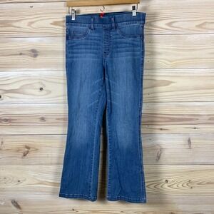 Spanx Jeans Womens Medium Mid Rise Flare Bootcut Pull On Pants Boho